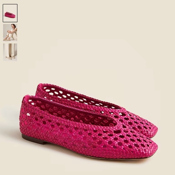 J. Crew Pink Leather Woven Quinn Ballet size 9M  NIB - Picture 1 of 4